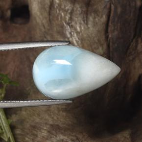 Larimar azul natural de 13,07 ct, en forma de pera, opaco