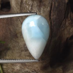 Larimar azul natural de 13,07 ct, en forma de pera, opaco