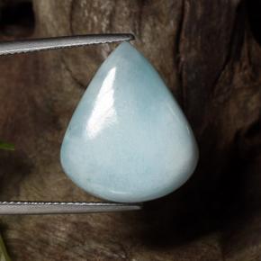 Larimar azul natural de 19,34 ct, en forma de pera, opaco