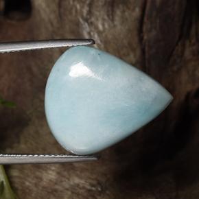 Larimar azul natural de 19,34 ct, en forma de pera, opaco