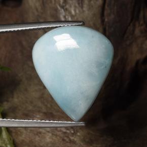 Larimar azul natural de 19,34 ct, en forma de pera, opaco