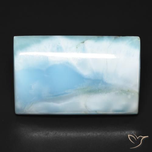 56.47ct Natural Azul claro larimar, Corte Baguette, Opaco