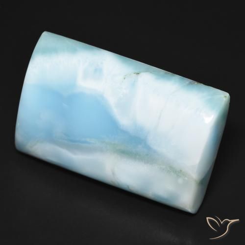 larimar Azul claro natural de 56.47 ct, Corte Baguette, Opaco