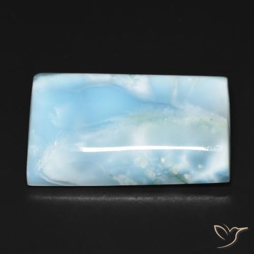 larimar Azul claro natural de 56.47 ct, Corte Baguette, Opaco