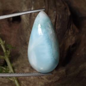 larimar Azul verdoso natural de 31.43 ct, En forma de pera, Opaco