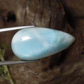 larimar Azul verdoso natural de 31.43 ct, En forma de pera, Opaco