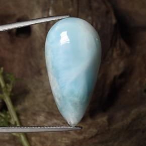 larimar Azul verdoso natural de 31.43 ct, En forma de pera, Opaco