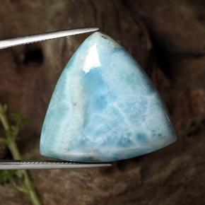 Larimar azul natural de 46,87 ct, trillón, opaco