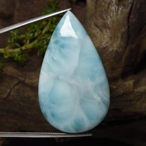 larimar Azul cielo claro natural de 84.80 ct, En forma de pera, Opaco