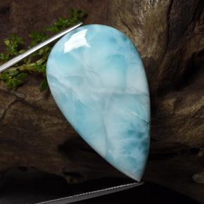 larimar Azul cielo claro natural de 84.80 ct, En forma de pera, Opaco