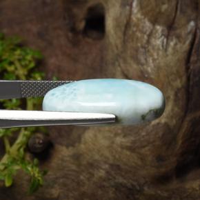 Larimar azul natural de 15,43 ct, corte óvalo, opaco