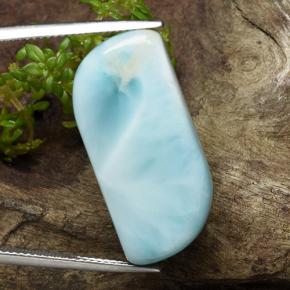 Larimar azul natural de 20,35 ct, forma elegante, opaco