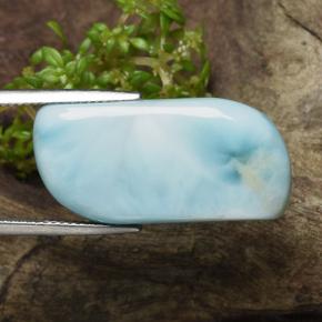 Larimar azul natural de 20,35 ct, forma elegante, opaco