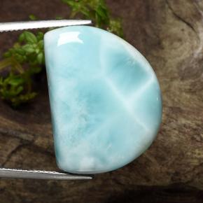 Larimar verde natural de 30,40 ct, forma elegante, opaco
