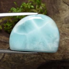 Larimar verde natural de 30,40 ct, forma elegante, opaco