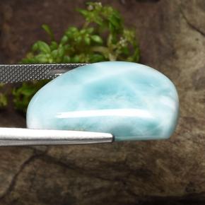 Larimar verde natural de 30,40 ct, forma elegante, opaco