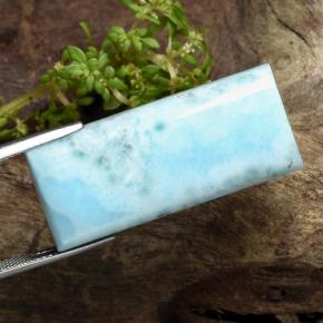 larimar Azul claro natural de 44.71 ct, Corte Baguette, Opaco