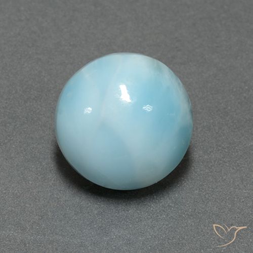 6.56ct Natural Azul claro larimar, Redondo, Opaco