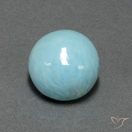5.96ct Natural Azul verdoso claro larimar, Redondo, Opaco