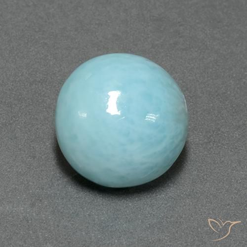 larimar Azul verdoso claro natural de 5.96 ct, Redondo, Opaco