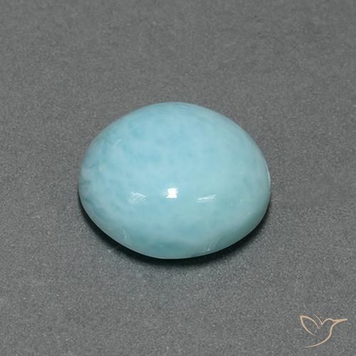 larimar Azul verdoso claro natural de 5.96 ct, Redondo, Opaco