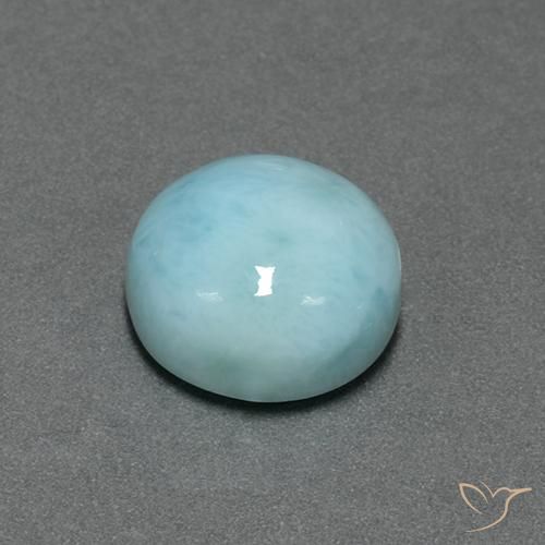 larimar Azul claro natural de 6.79 ct, Redondo, Opaco