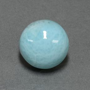 Larimar azul natural de 6,99 ct, corte redondo, opaco