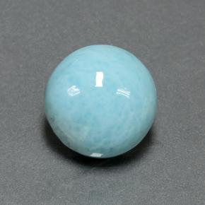 Larimar azul natural de 6,99 ct, corte redondo, opaco