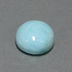 Larimar azul natural de 6,99 ct, corte redondo, opaco