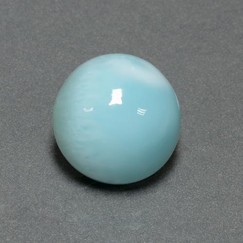 larimar Azul claro natural de 6.62 ct, Corte Redondo, Opaco