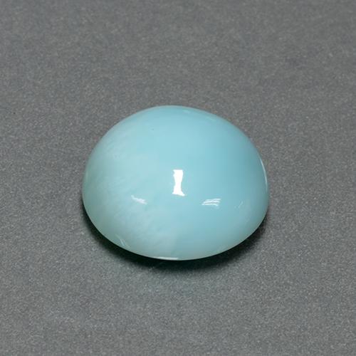 larimar Azul claro natural de 6.62 ct, Corte Redondo, Opaco
