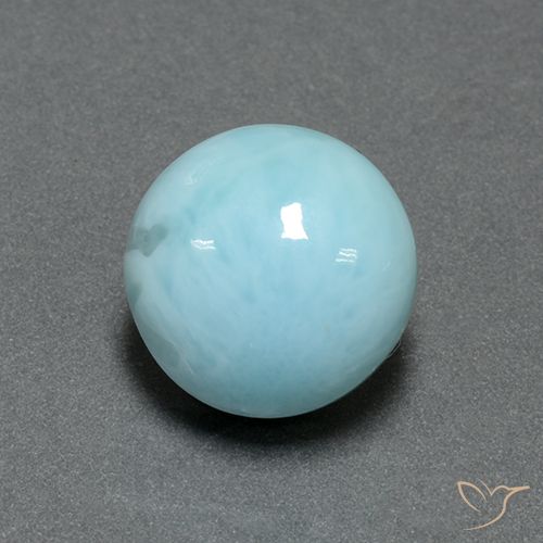 6.50ct Natural Azul claro larimar, Redondo, Opaco