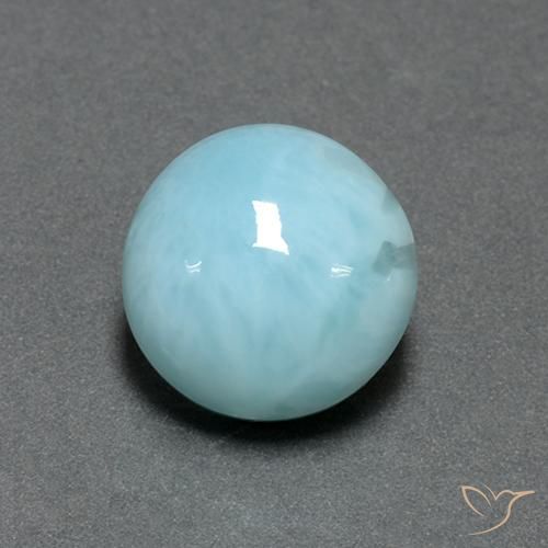 larimar Azul claro natural de 6.50 ct, Redondo, Opaco