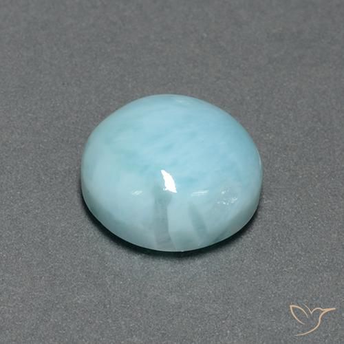 larimar Azul claro natural de 6.50 ct, Redondo, Opaco