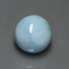 Larimar azul natural de 4,74 ct, corte redondo, opaco