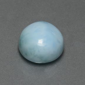 Larimar azul natural de 4,74 ct, corte redondo, opaco