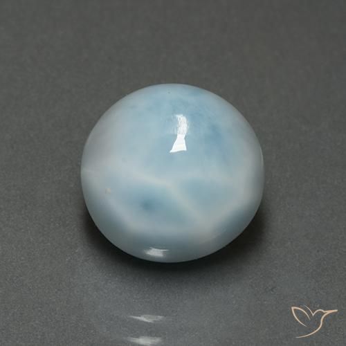 5.43ct Natural Azul claro larimar, Redondo, Opaco