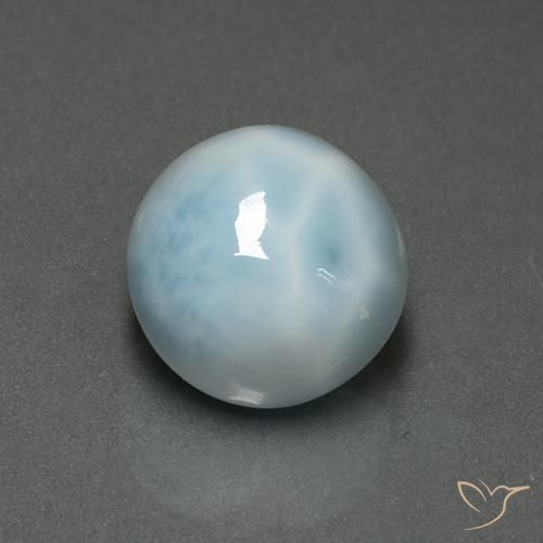 larimar Azul claro natural de 5.43 ct, Redondo, Opaco
