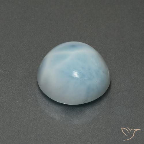 larimar Azul claro natural de 5.43 ct, Redondo, Opaco
