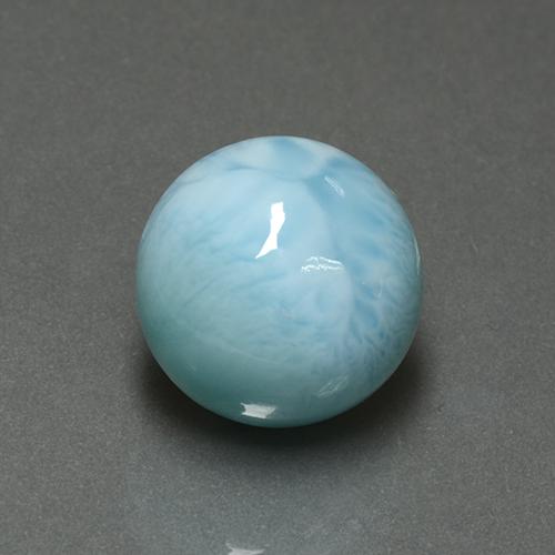 larimar Azul claro natural de 6.64 ct, Corte Redondo, Opaco