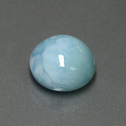 larimar Azul claro natural de 6.64 ct, Corte Redondo, Opaco