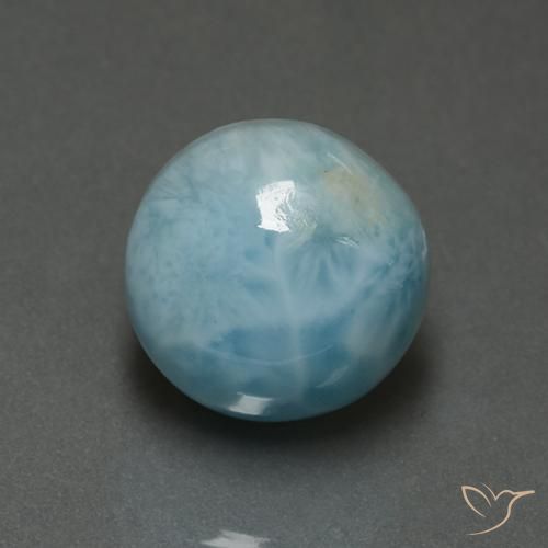 6.73ct Natural Azul claro larimar, Redondo, Opaco