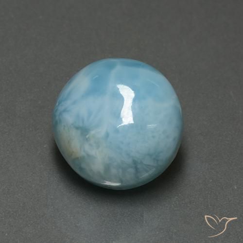 larimar Azul claro natural de 6.73 ct, Redondo, Opaco