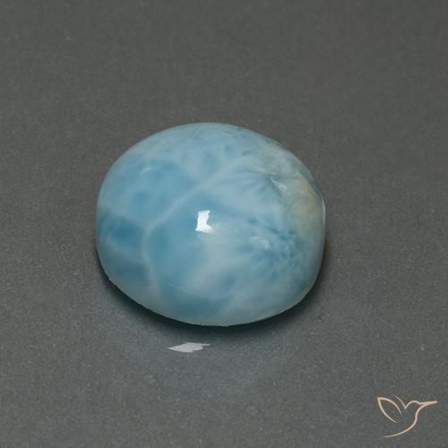 larimar Azul claro natural de 6.73 ct, Redondo, Opaco