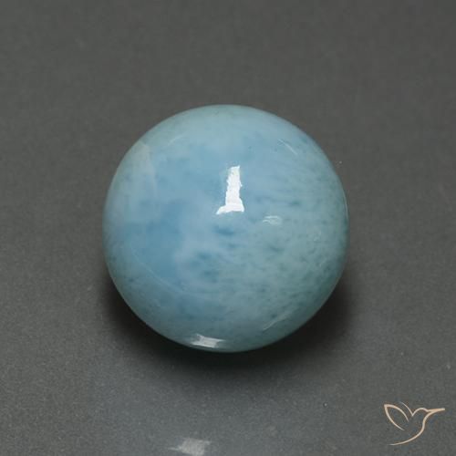 7.03ct Natural Azul claro larimar, Redondo, Opaco