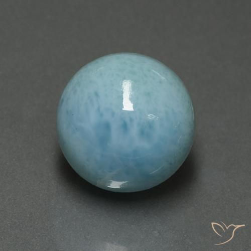 larimar Azul claro natural de 7.03 ct, Redondo, Opaco