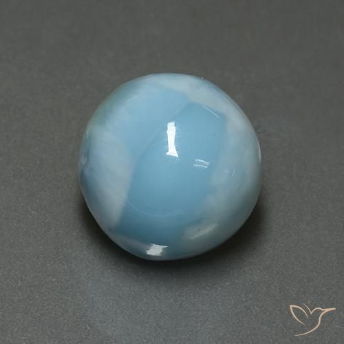 larimar Azul claro natural de 7.09 ct, Redondo, Opaco