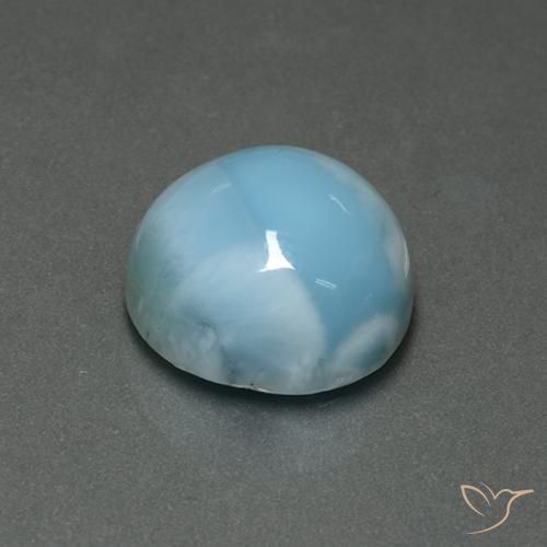 larimar Azul claro natural de 7.09 ct, Redondo, Opaco