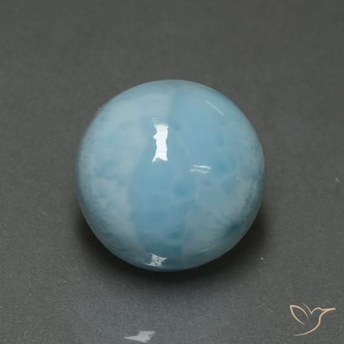 larimar Azul claro natural de 6.82 ct, Redondo, Opaco