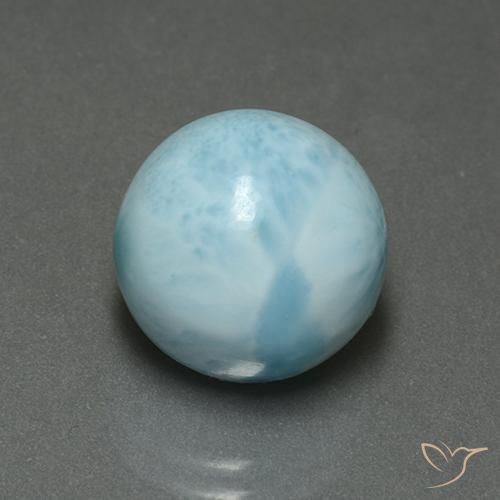 larimar Azul claro natural de 6.37 ct, Redondo, Opaco